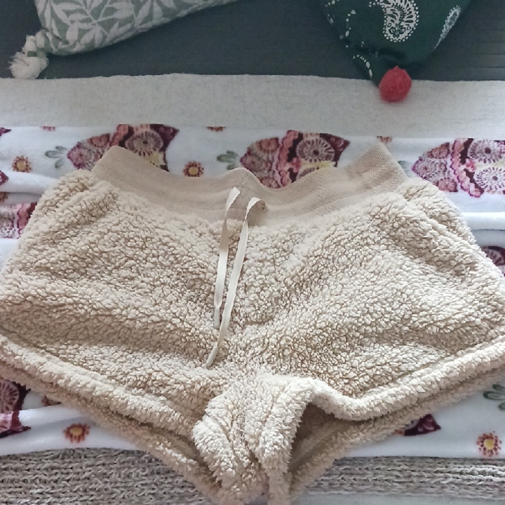 Cozy Tan Furry Shorts
